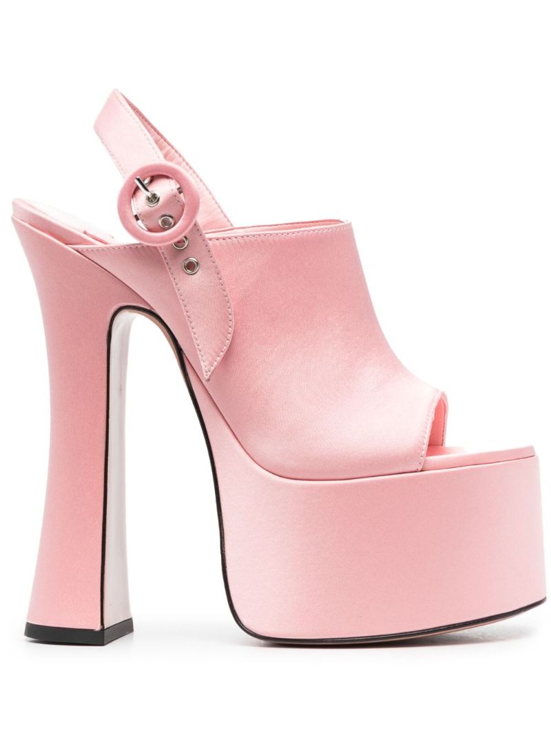 Pink 165 Satin Platform Sandals