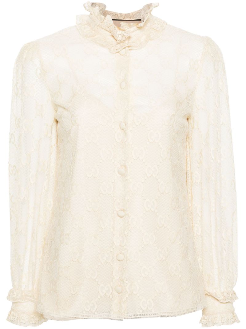 Neutral Gg Lace Blouse