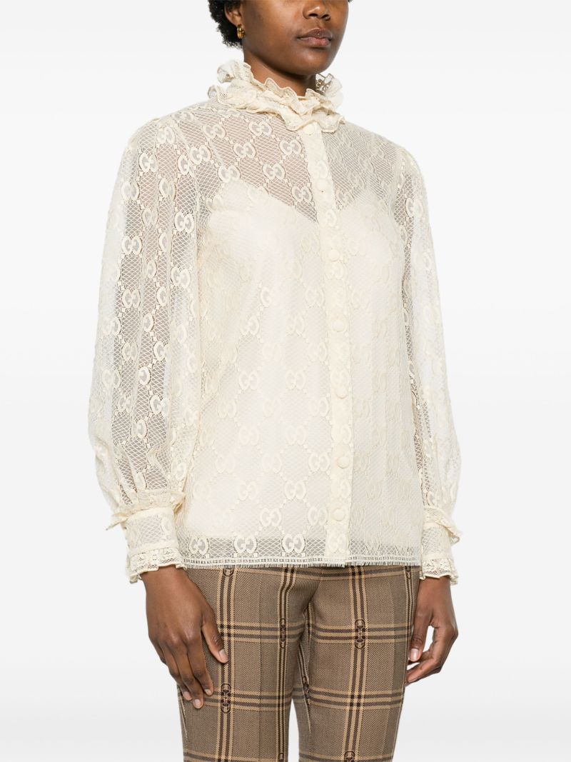 Neutral Gg Lace Blouse