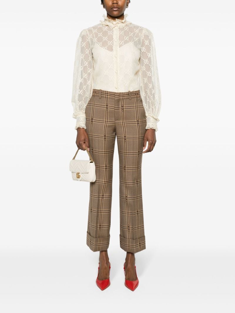 Neutral Gg Lace Blouse