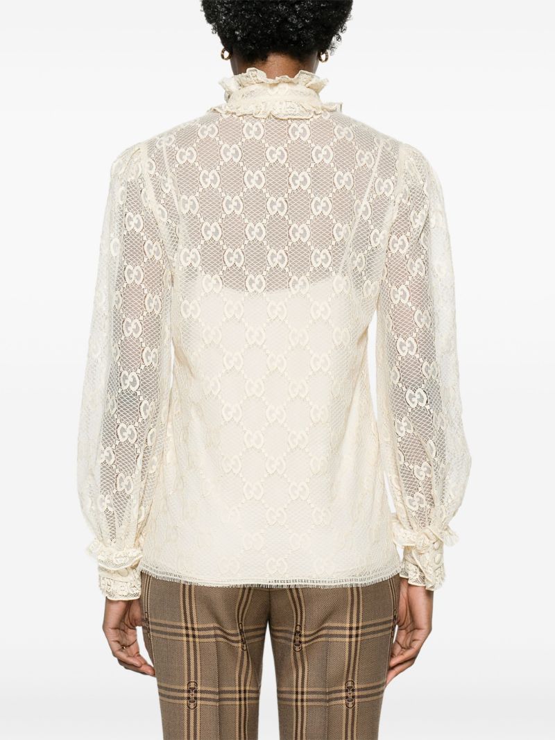 Neutral Gg Lace Blouse