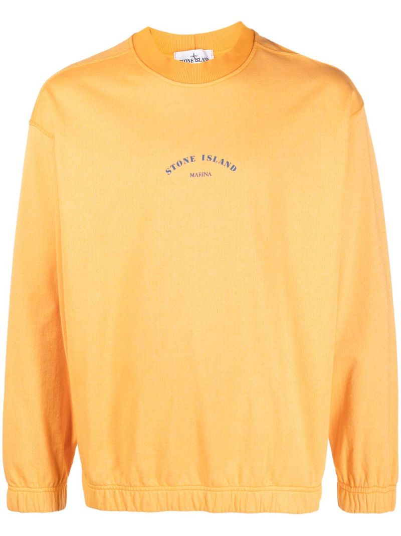 Orange Marina Crew Neck Sweatshirt