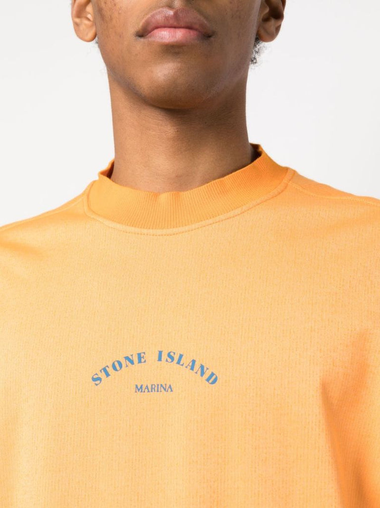 Orange Marina Crew Neck Sweatshirt