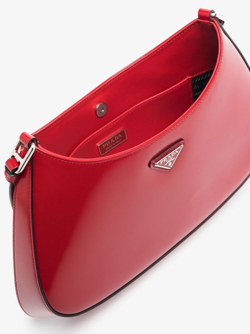 Red Cleo Leather Shoulder Bag