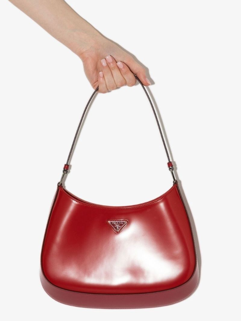 Red Cleo Leather Shoulder Bag
