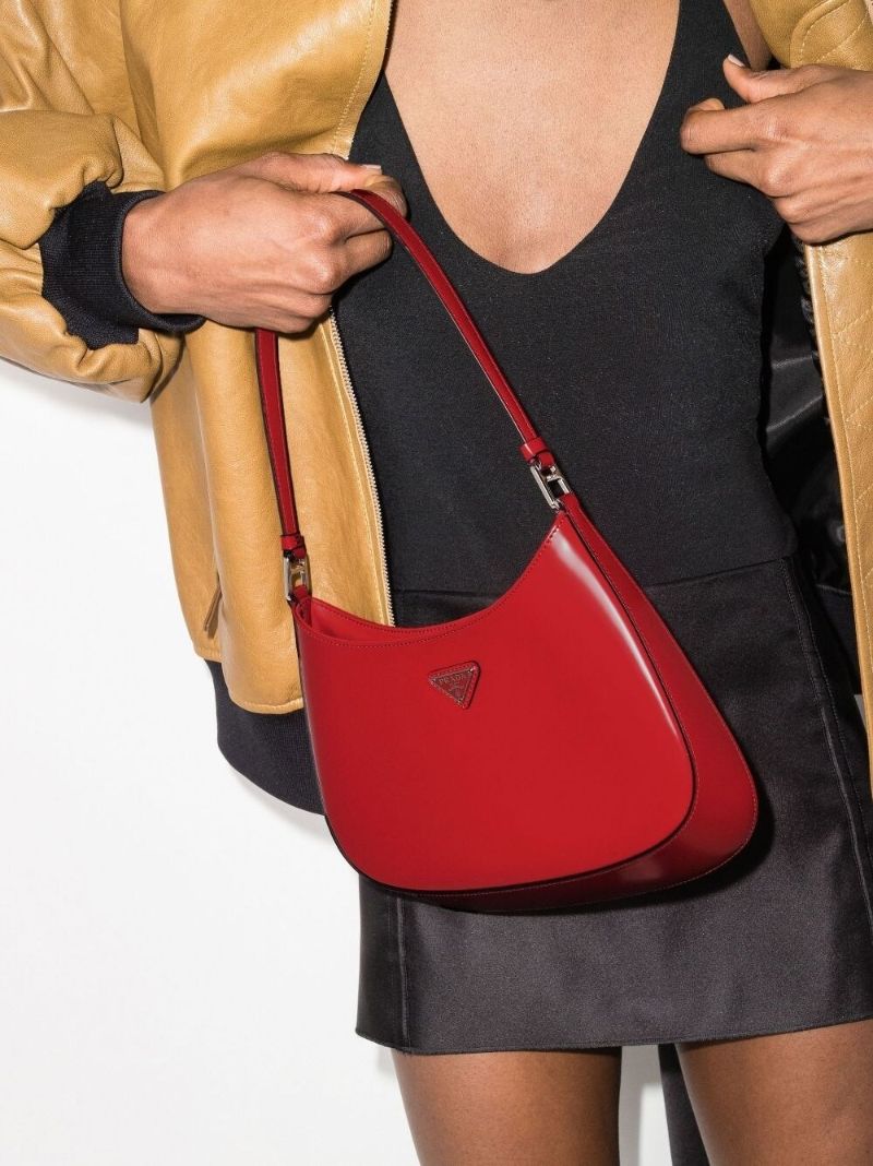 Red Cleo Leather Shoulder Bag
