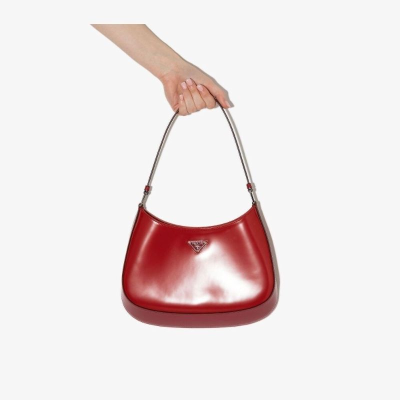 Red Cleo Leather Shoulder Bag