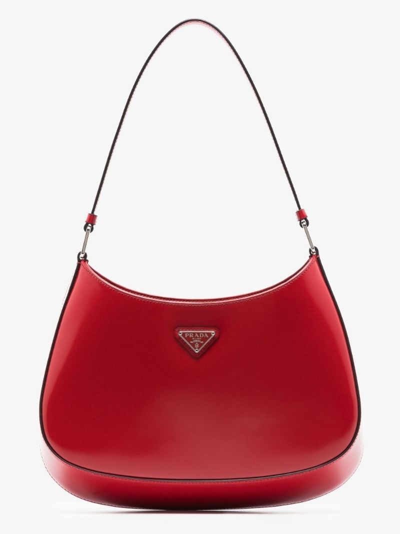 Red Cleo Leather Shoulder Bag