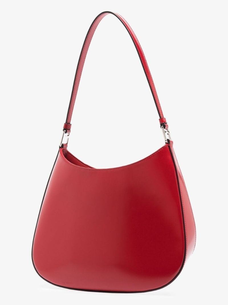Red Cleo Leather Shoulder Bag