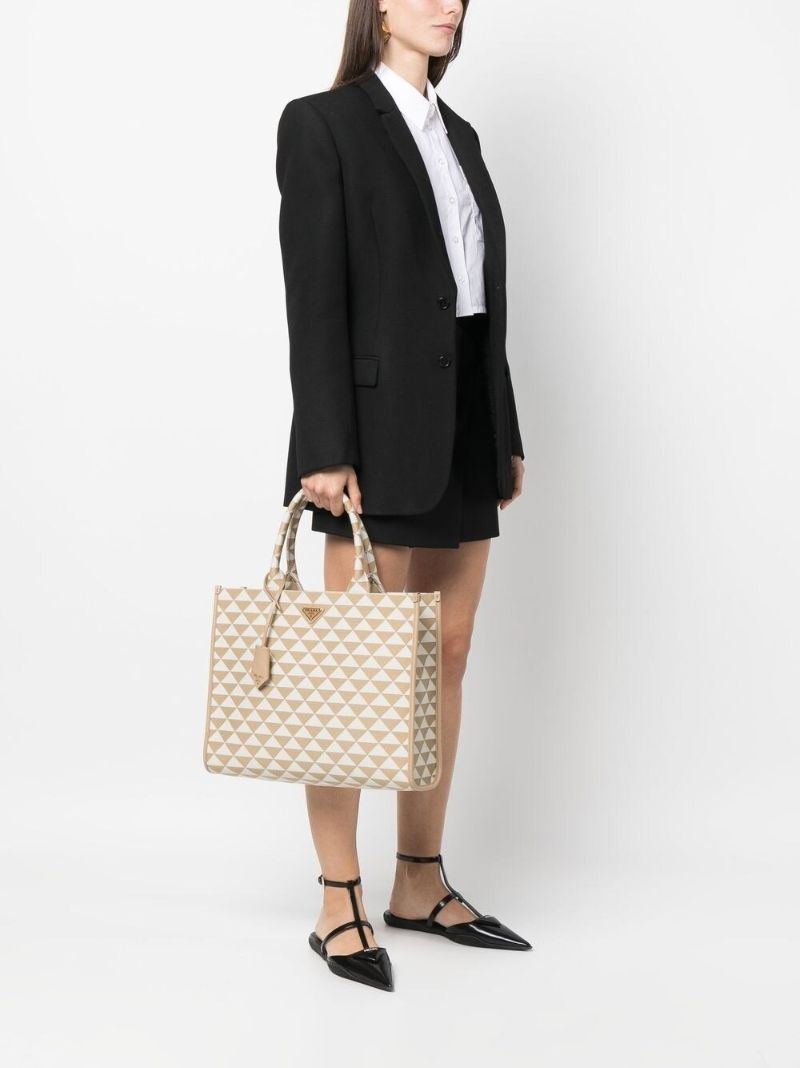 Neutral Symbole Large Jacquard Tote Bag