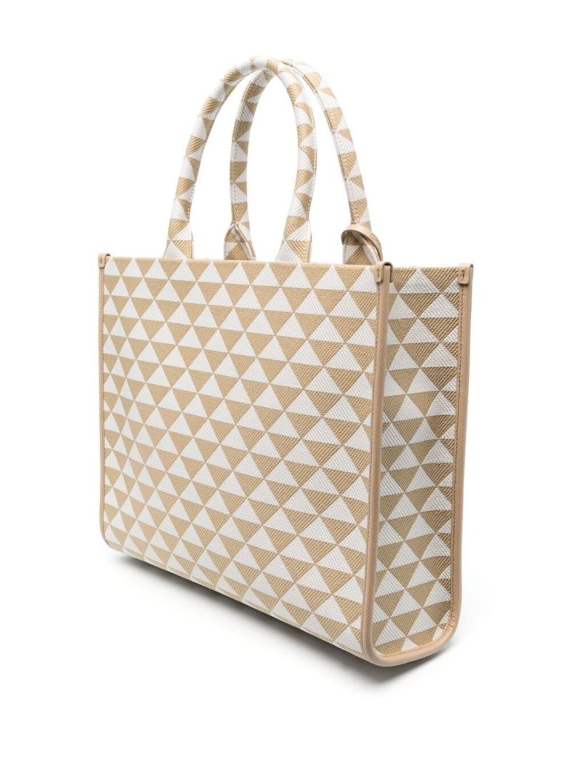 Neutral Symbole Large Jacquard Tote Bag