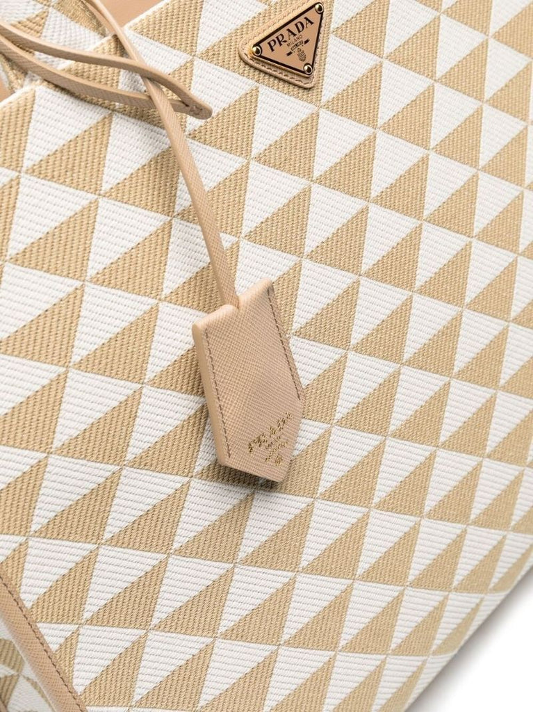 Neutral Symbole Large Jacquard Tote Bag