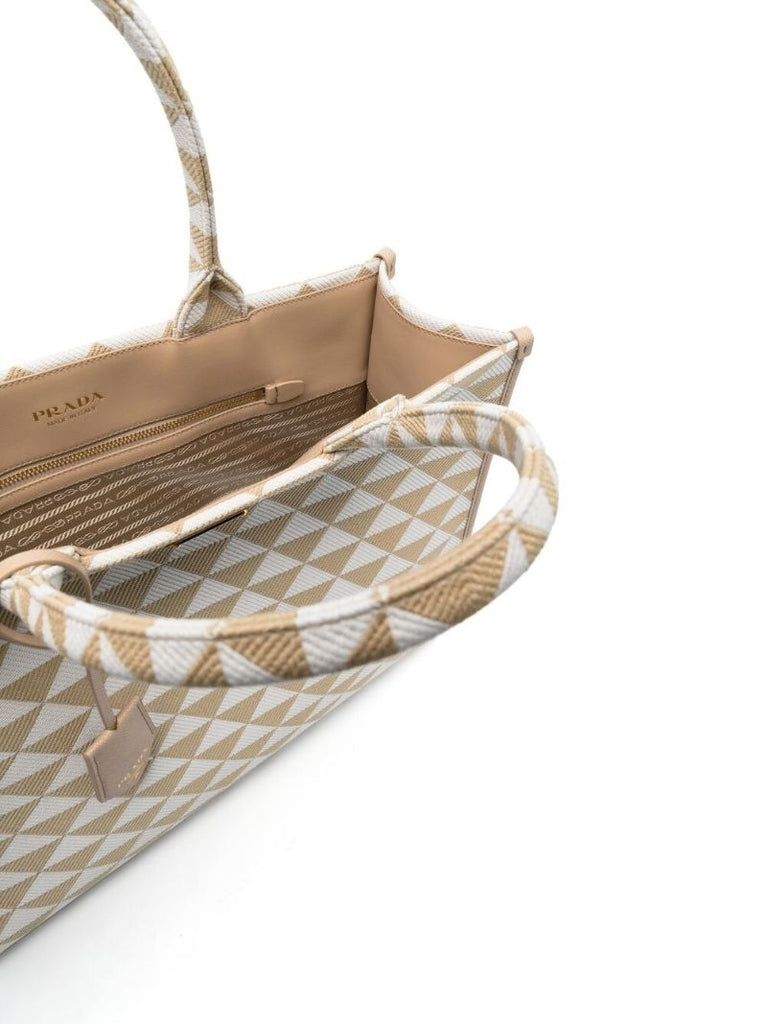 Neutral Symbole Large Jacquard Tote Bag