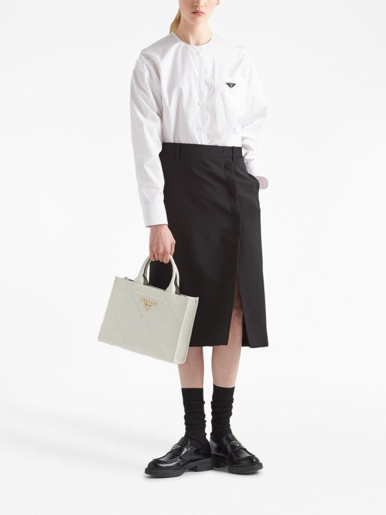 White Small Symbole Tote Bag