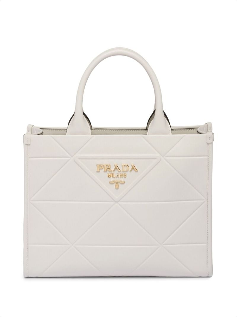 White Small Symbole Tote Bag