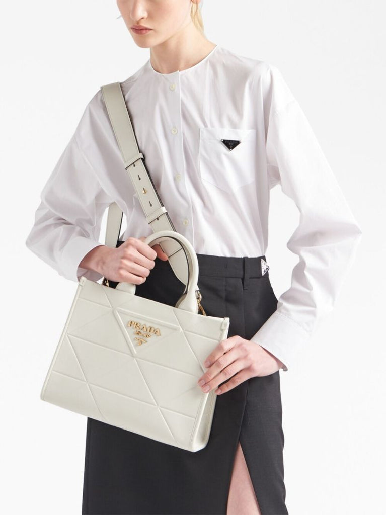 White Small Symbole Tote Bag