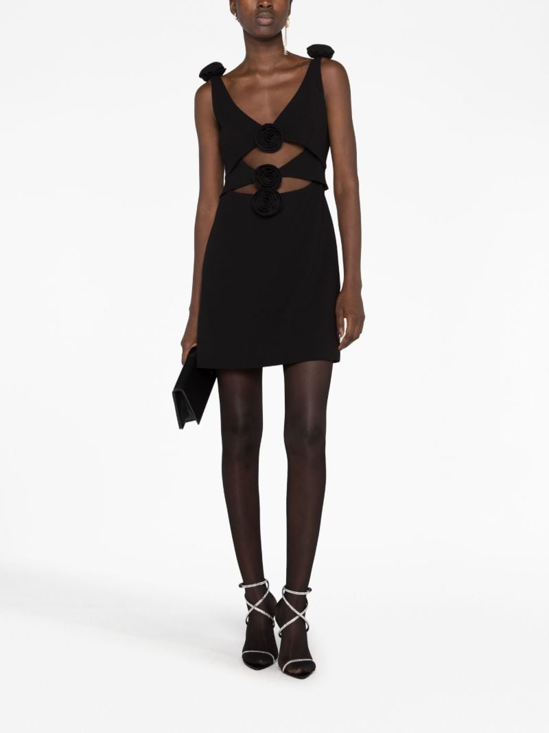Black Cut-out Flower Mini Dress