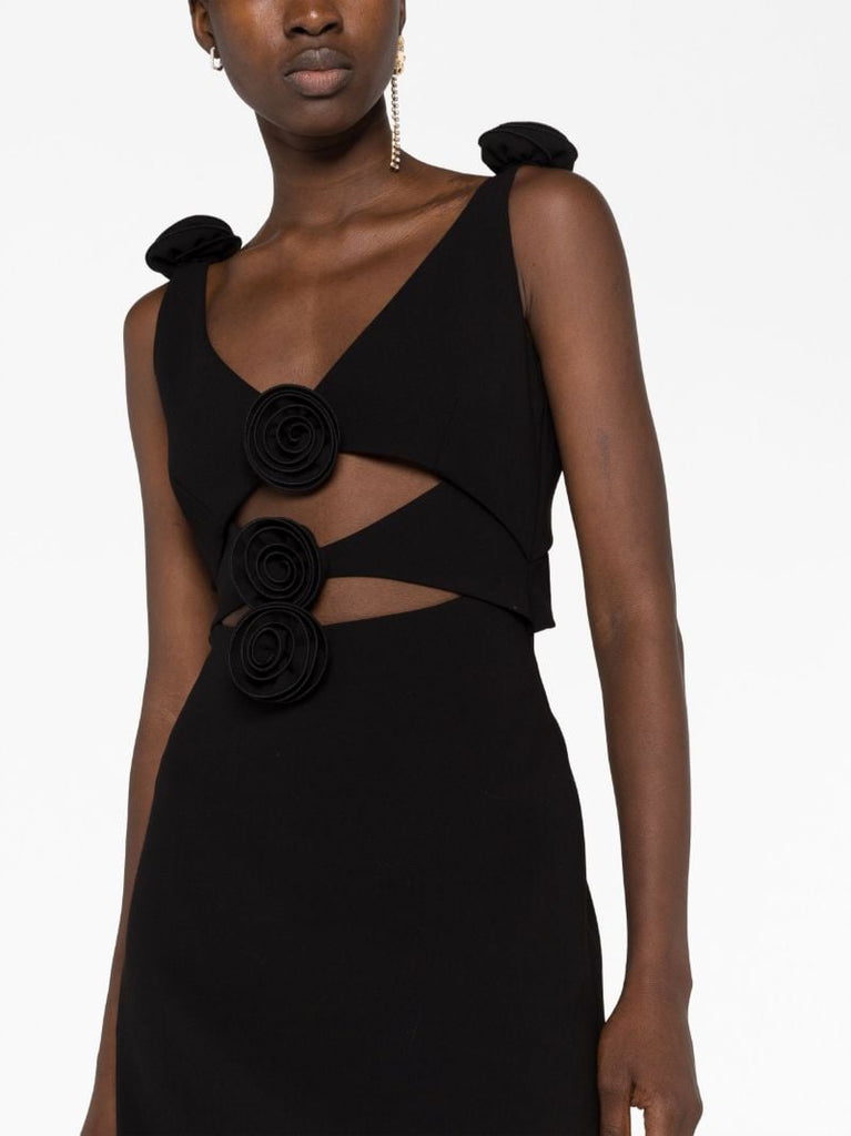 Black Cut-out Flower Mini Dress