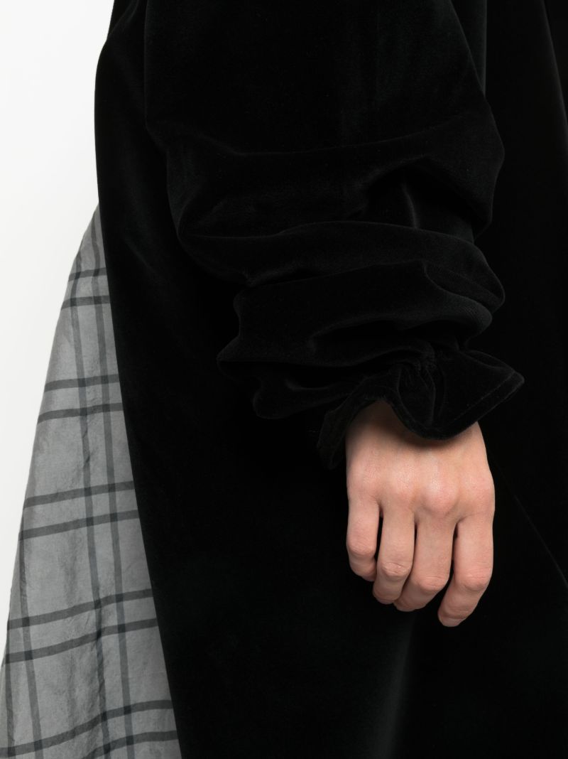 Black Spliced Panelled Midi Dress