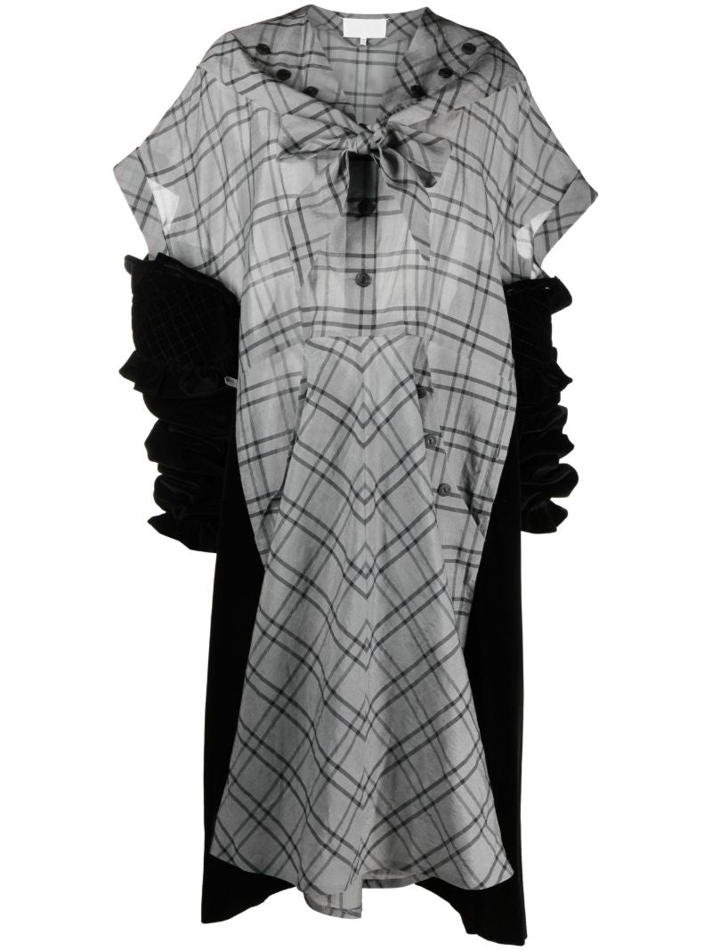 Black Spliced Panelled Midi Dress