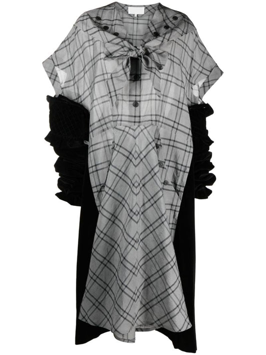 Black Spliced Panelled Midi Dress