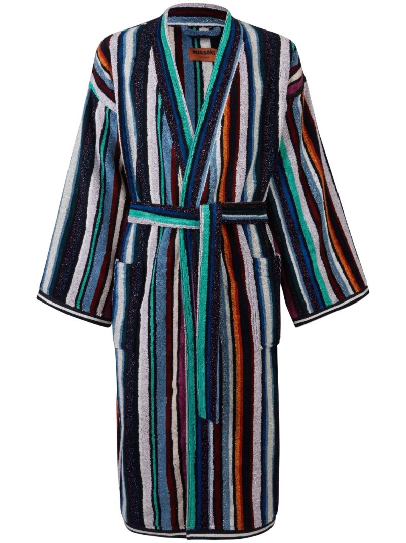 Blue Chandler Striped Cotton Robe