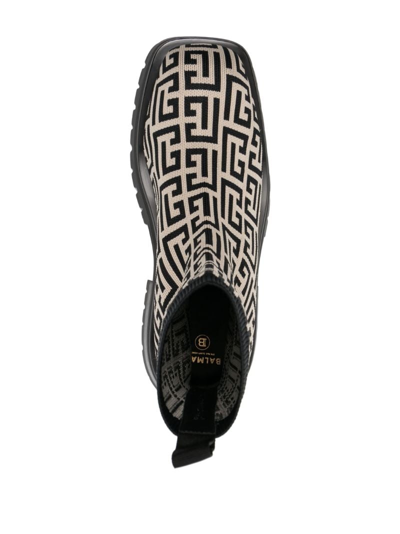 Beige Monogram Knitted Boots