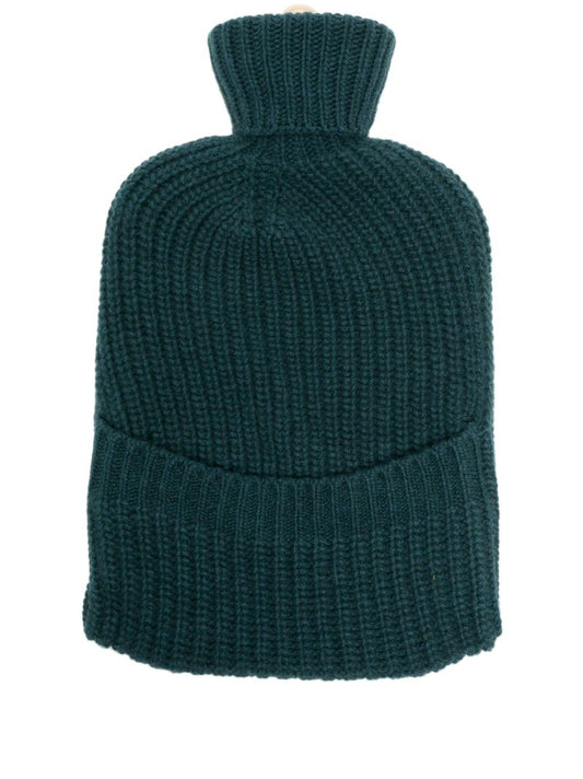 X Browns Green Ribbed Cashmere Hot Water Bottle