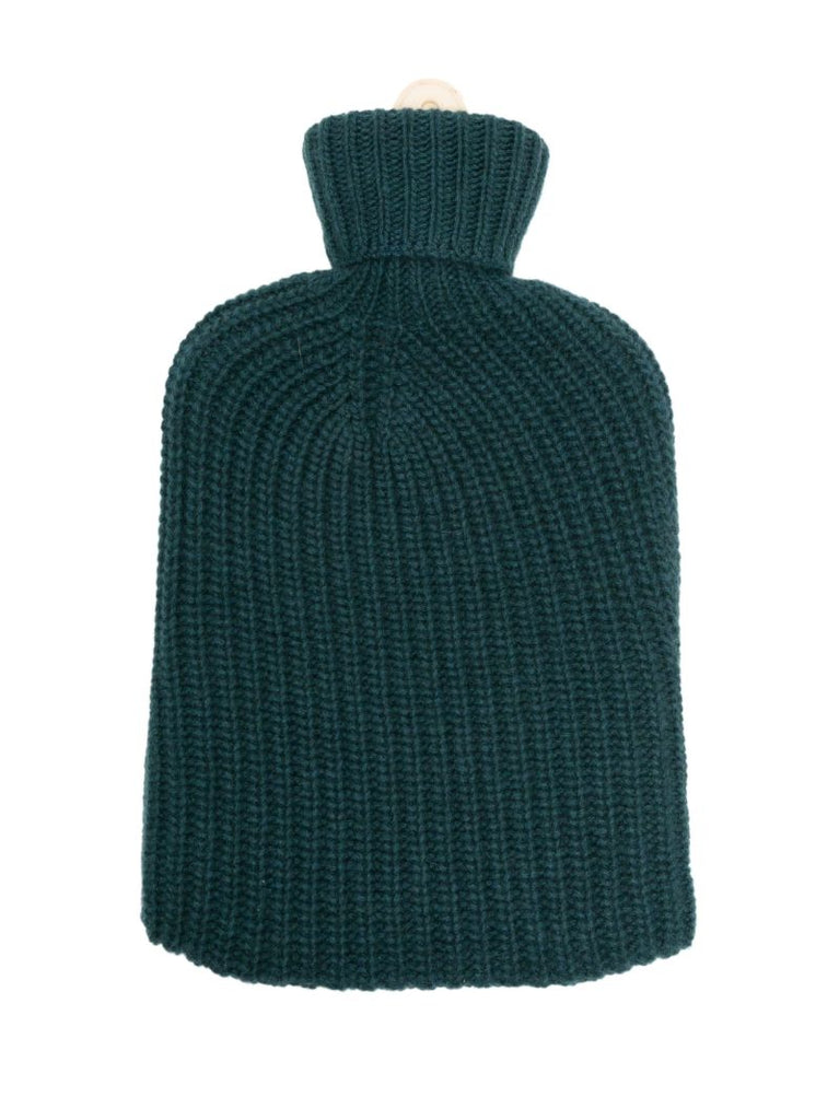 X Browns Green Ribbed Cashmere Hot Water Bottle
