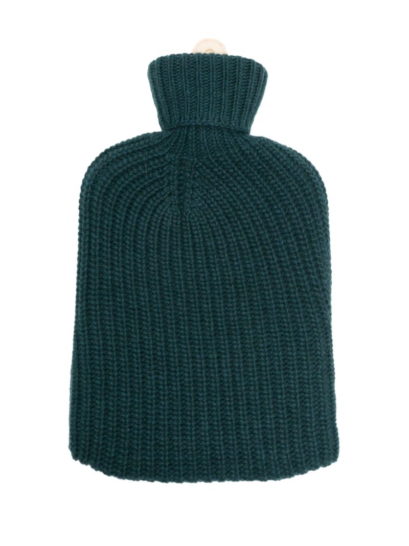 X Browns Green Ribbed Cashmere Hot Water Bottle