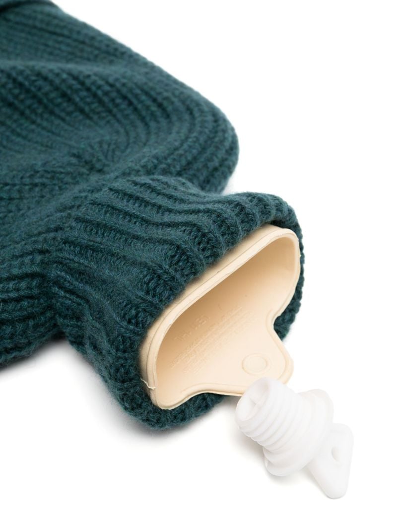 X Browns Green Ribbed Cashmere Hot Water Bottle