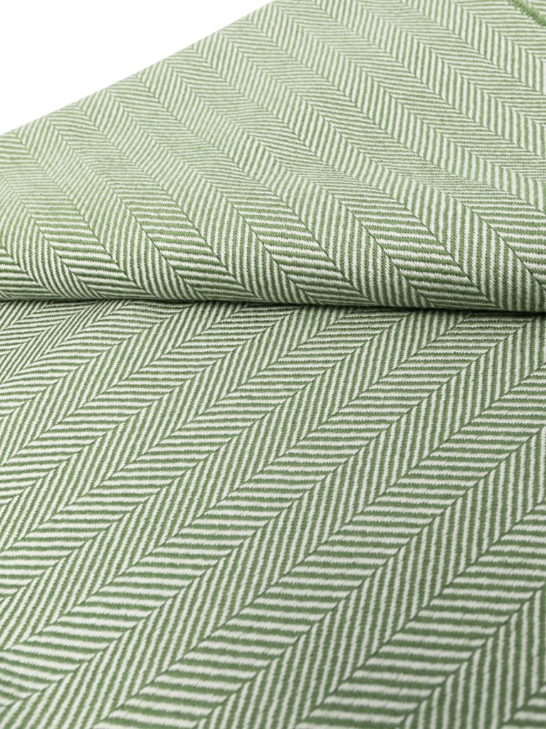Green Herringbone Wool Throw