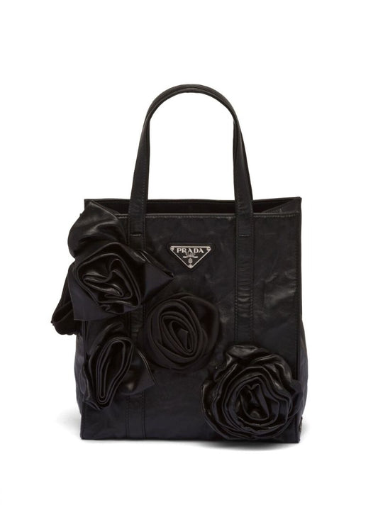 Black Mini Floral AppliquÃ_x0083_Â© Tote Bag
