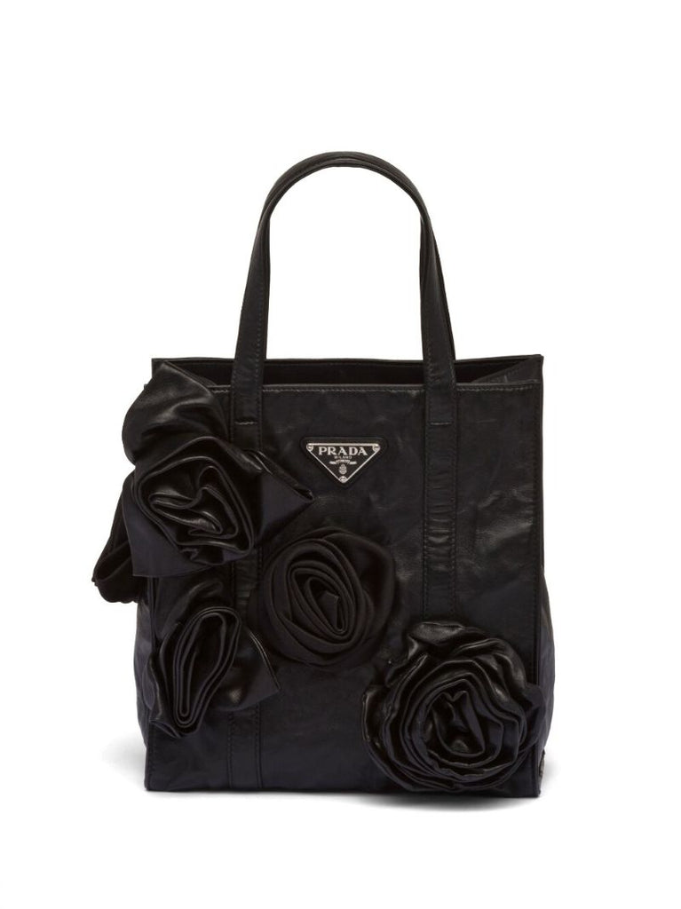 Black Mini Floral AppliquÃ_x0083_Â© Tote Bag