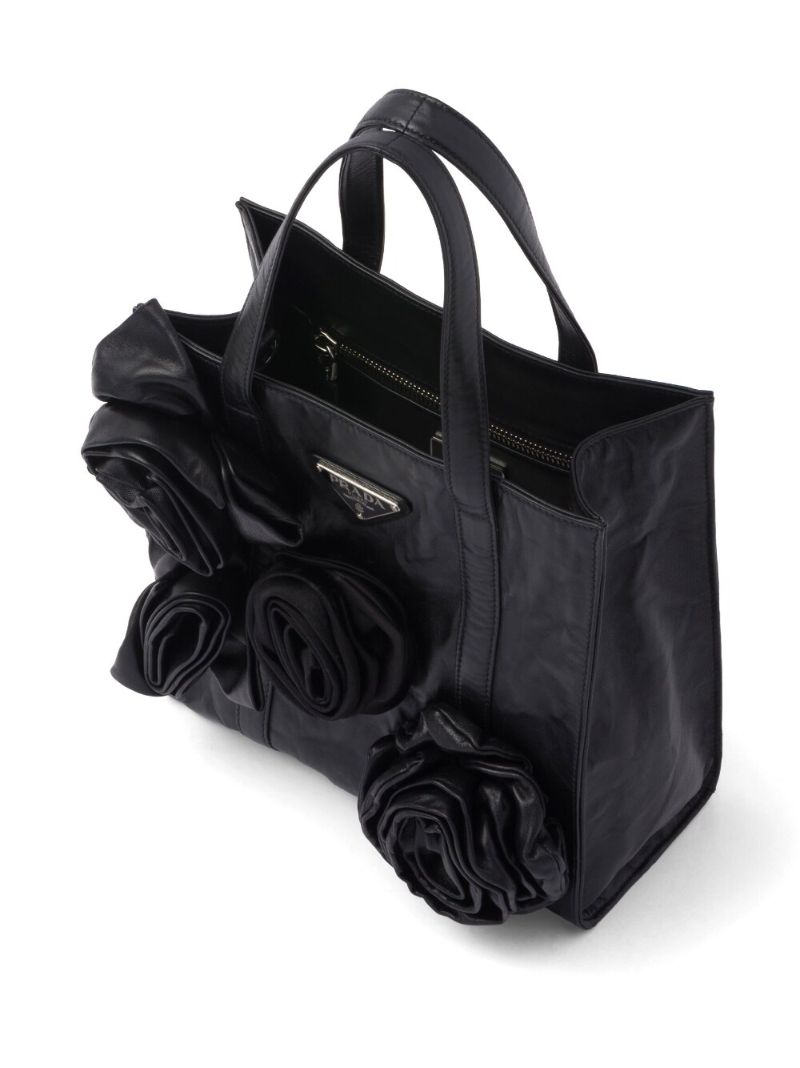 Black Mini Floral AppliquÃ_x0083_Â© Tote Bag