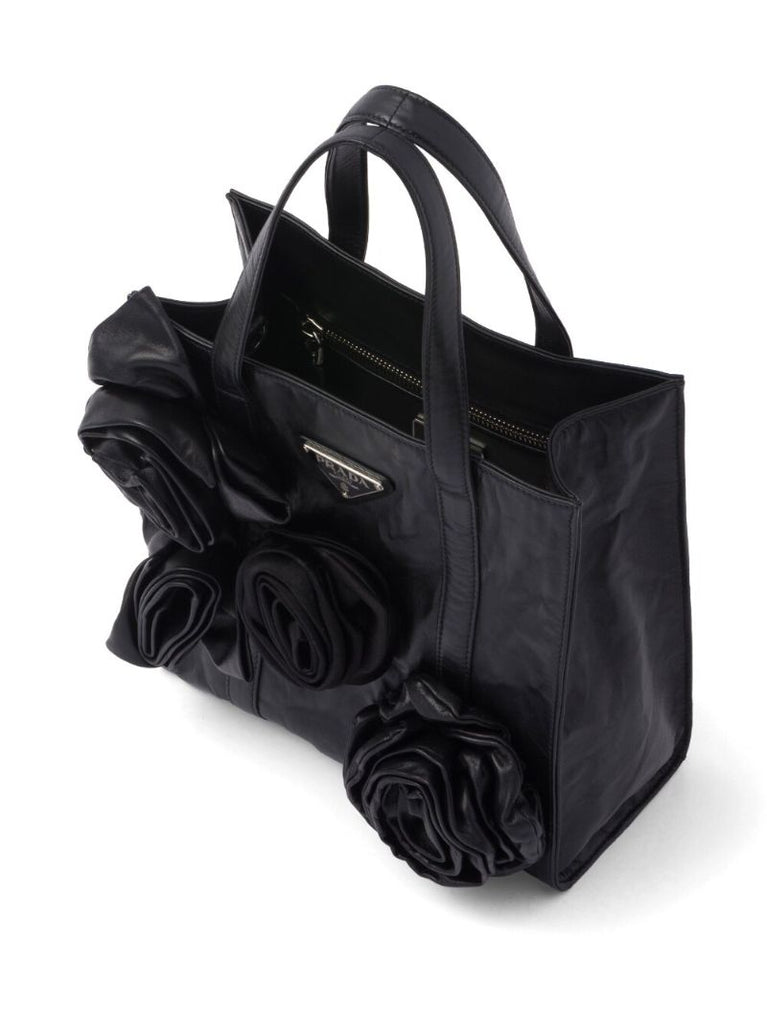 Black Mini Floral AppliquÃ_x0083_Â© Tote Bag
