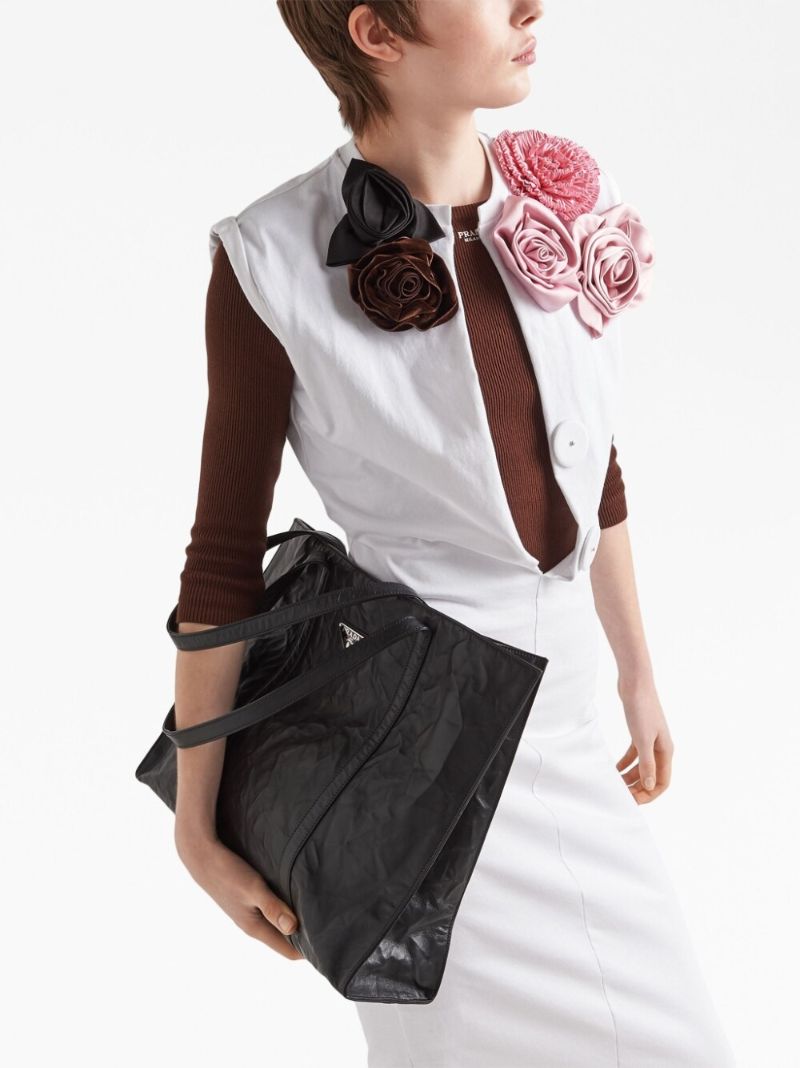 Black Leather Tote Bag