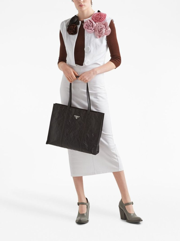 Black Leather Tote Bag