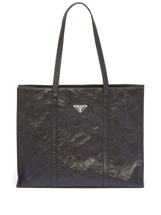 Black Leather Tote Bag
