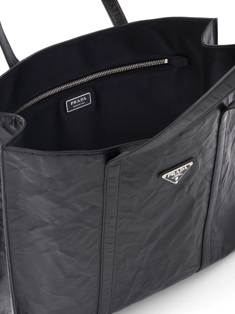 Black Leather Tote Bag
