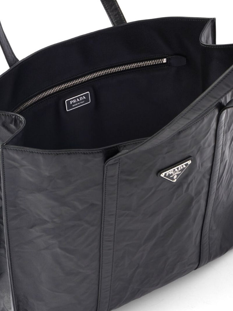 Black Leather Tote Bag