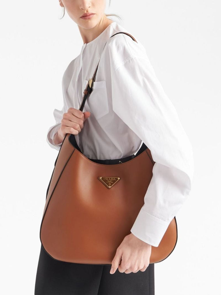 Brown Large Leather Shoulder Bag