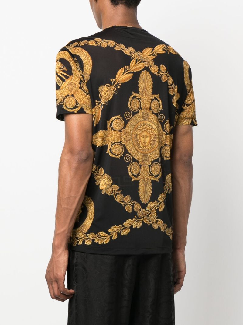 Black Medusa Motif Short Sleeve T-shirt