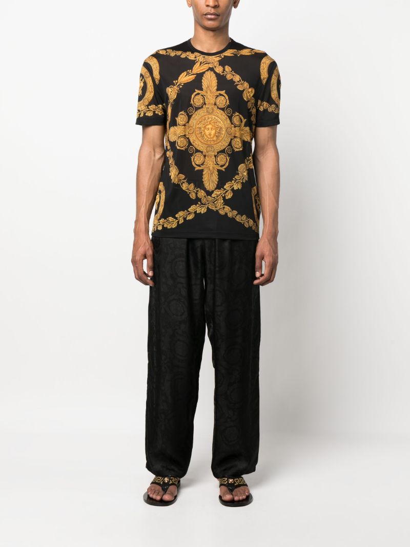 Black Medusa Motif Short Sleeve T-shirt