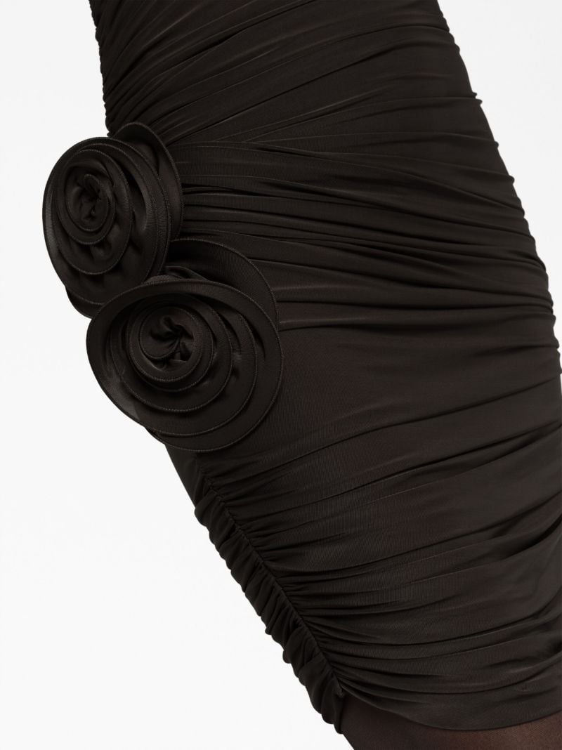 Brown Floral-appliquÃ_x0083_Â© Halterneck Dress