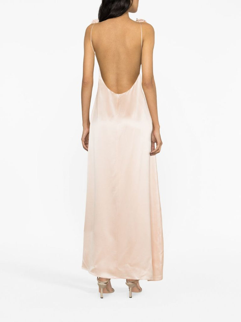 Orange Rose AppliquÃ_x0083_Â© Silk Slip Dress