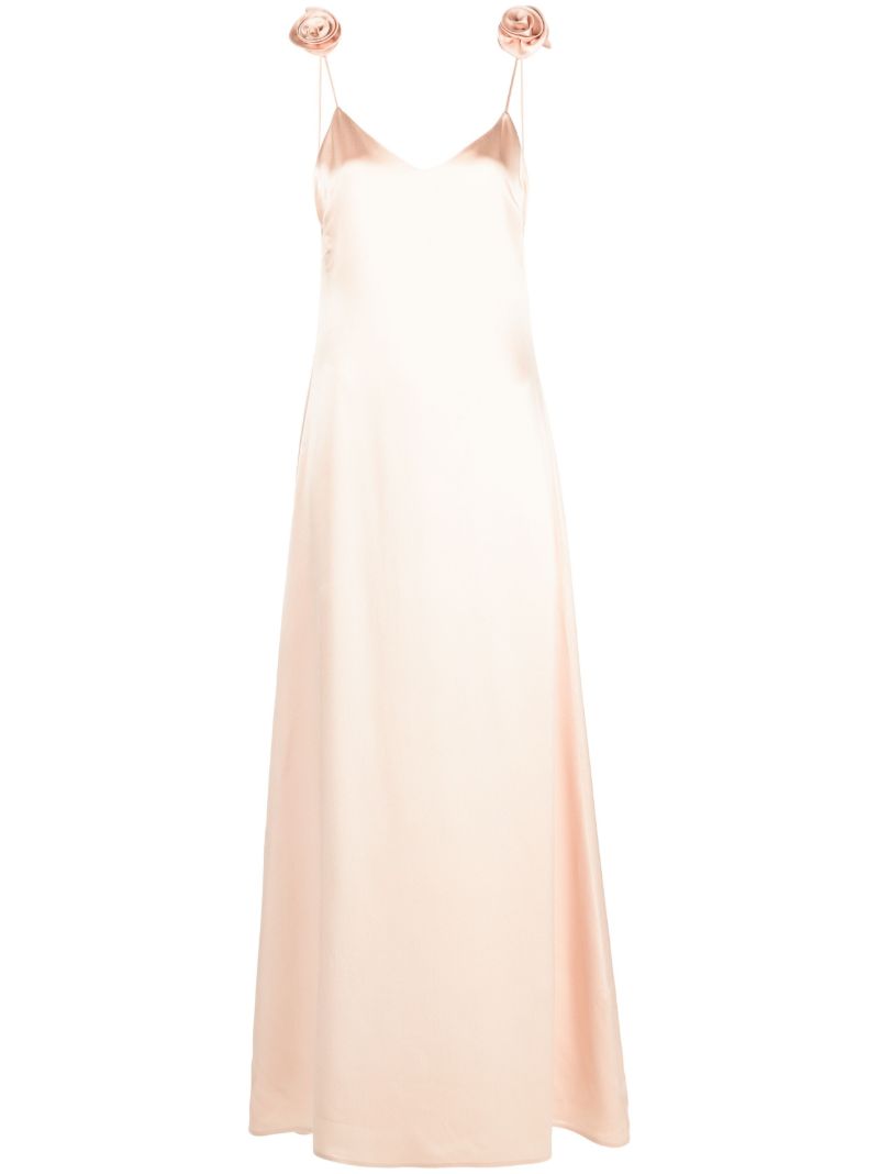 Orange Rose AppliquÃ_x0083_Â© Silk Slip Dress