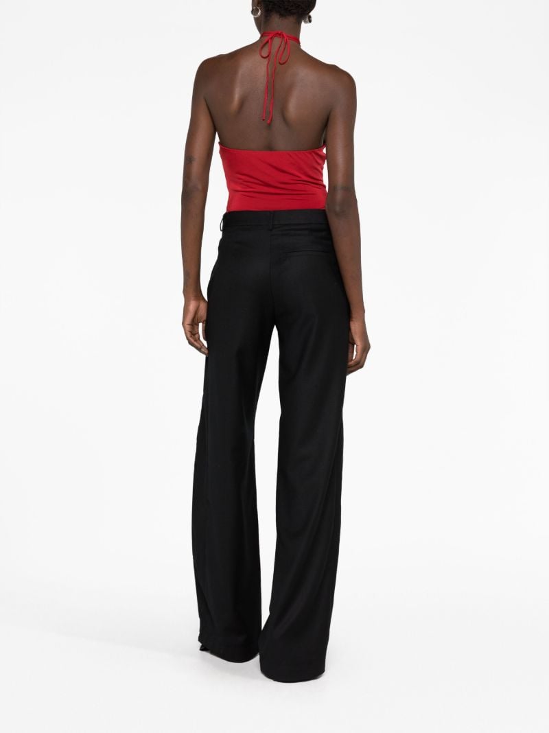 Red Floral Applique Halterneck Top