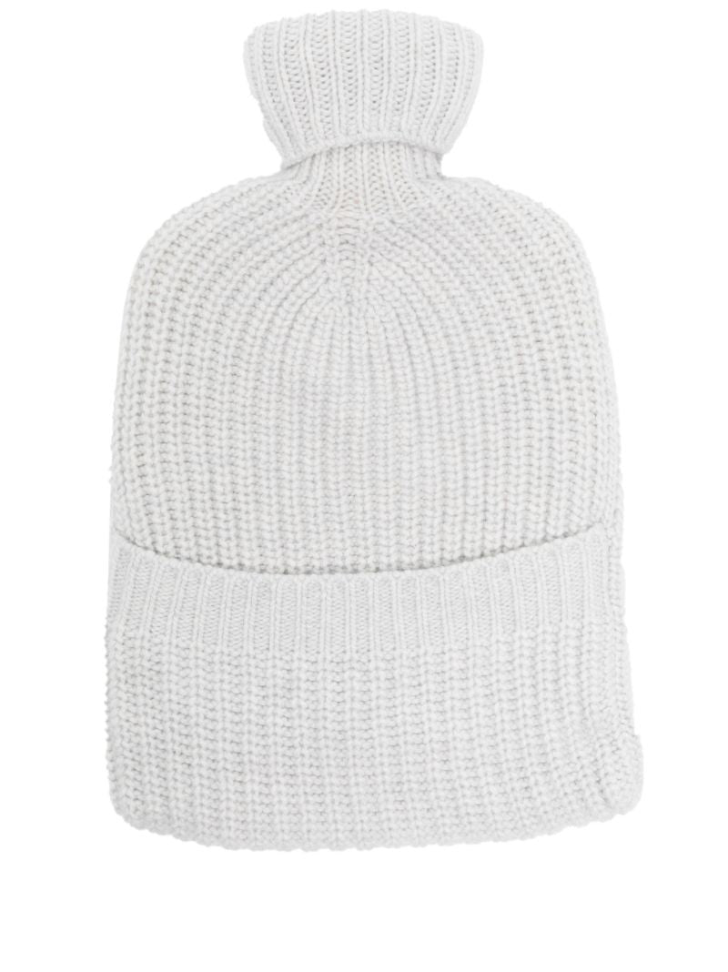 Grey Ribbed Cashmere Hot Water Bottle