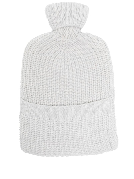 Grey Ribbed Cashmere Hot Water Bottle